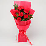 Magical Surprise 6 red Carnations Bunch