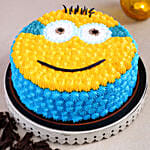 Minions Theme Black Forest Cake Half Kg