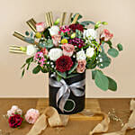 Mixed Roses Premium Black Round Box