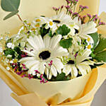 Peaceful White Gerberas Bunch