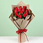 Posy of bright red roses
