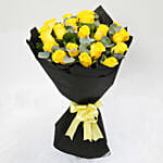 Posy of bright yellow roses