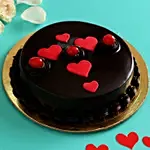 Red Hearts Truffle Cake Half Kg