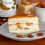 Tempting Salted Caramel Almond Crepe Cake