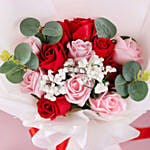 Vibrant Mixed Roses Beautifully Tied Bouquet