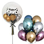 Bday Balloons In Balloon And 8 Latex Balloons