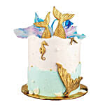 Blue Mermaid Coral Cake And Double Fairytale Balloon Bunch