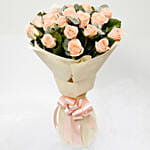 Bouquet Of 20 Elegant Peach Roses
