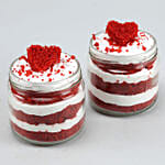 Heart Red Velvet Cake Jar Set of 2