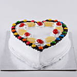 Heart Shaped Pineapple Gems Cake 1.5 Kg
