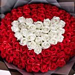Ravishing White And Red Scented Soap Roses Bouquet