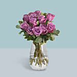 Roses Arrangement In A Glass Vase