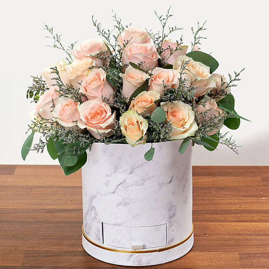 Serene Peach Roses Arrangement OM