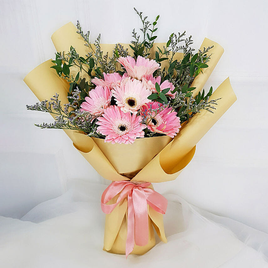 Lovely Pink N Purple Gerberas Bouquet