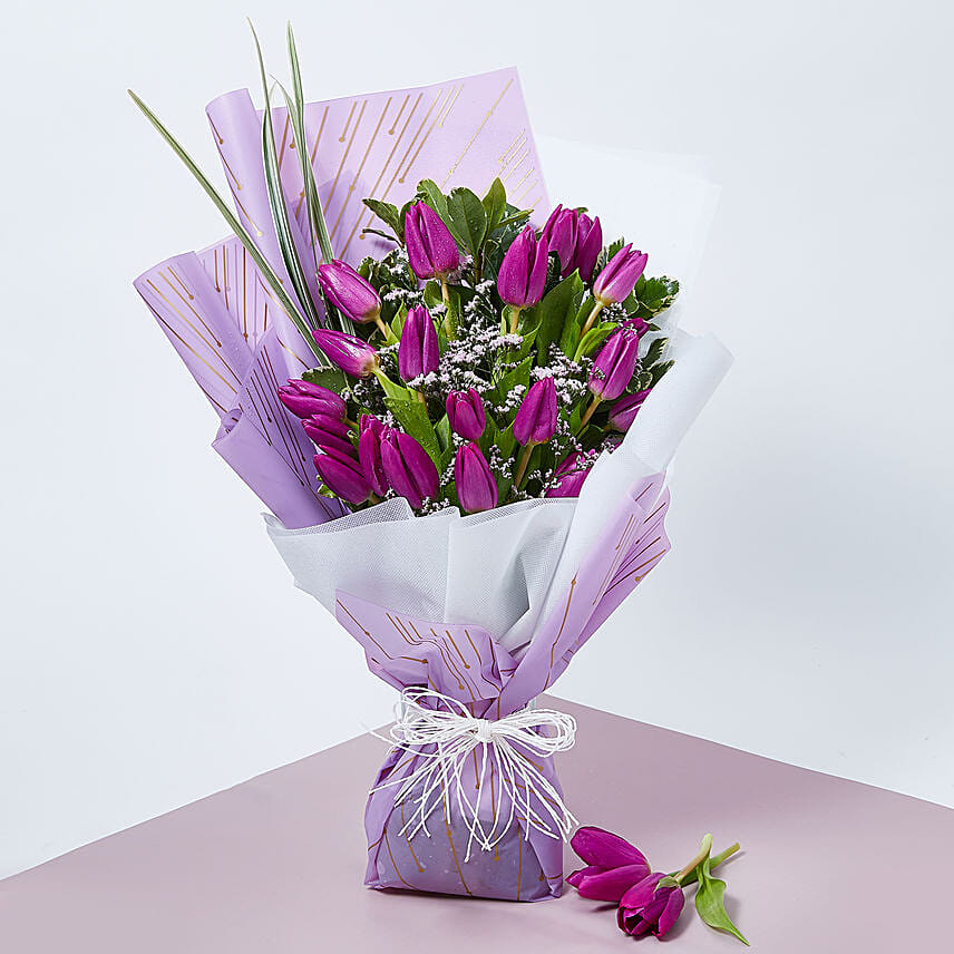 Purple Tulips Beauty Bouquet