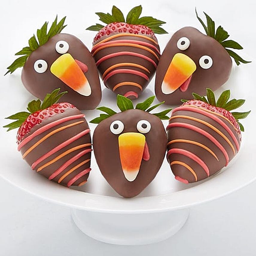 Set Of 6 Turkey Face Strawberry