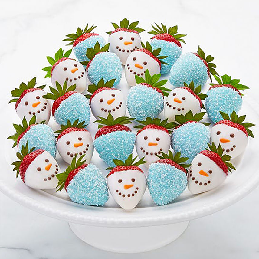 Set Of 24 Snowman Chocolate Dipped Strawberries