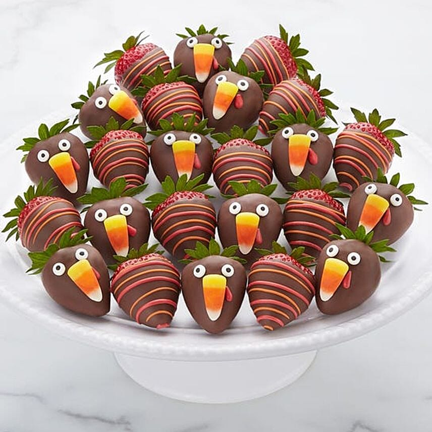 Set Of 24 Turkey Face Strawberry