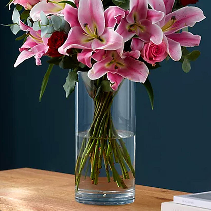 Exquisite Lilies And Roses Arrangement