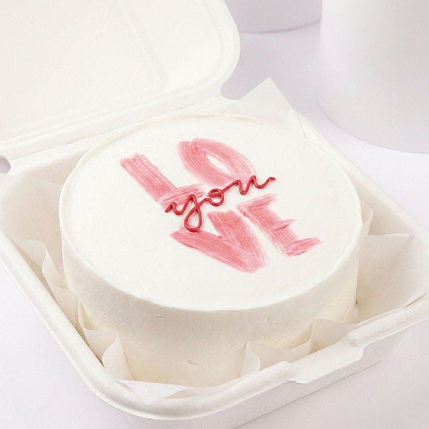 Love You Heart Cream Cake