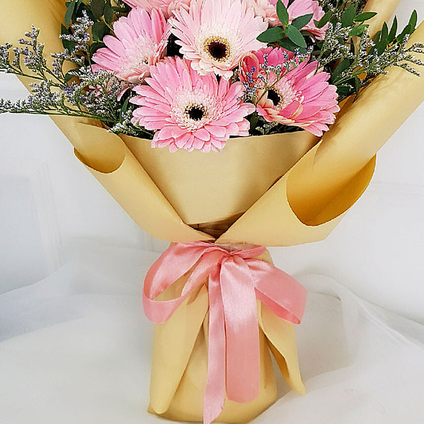 Lovely Pink N Purple Gerberas Bouquet