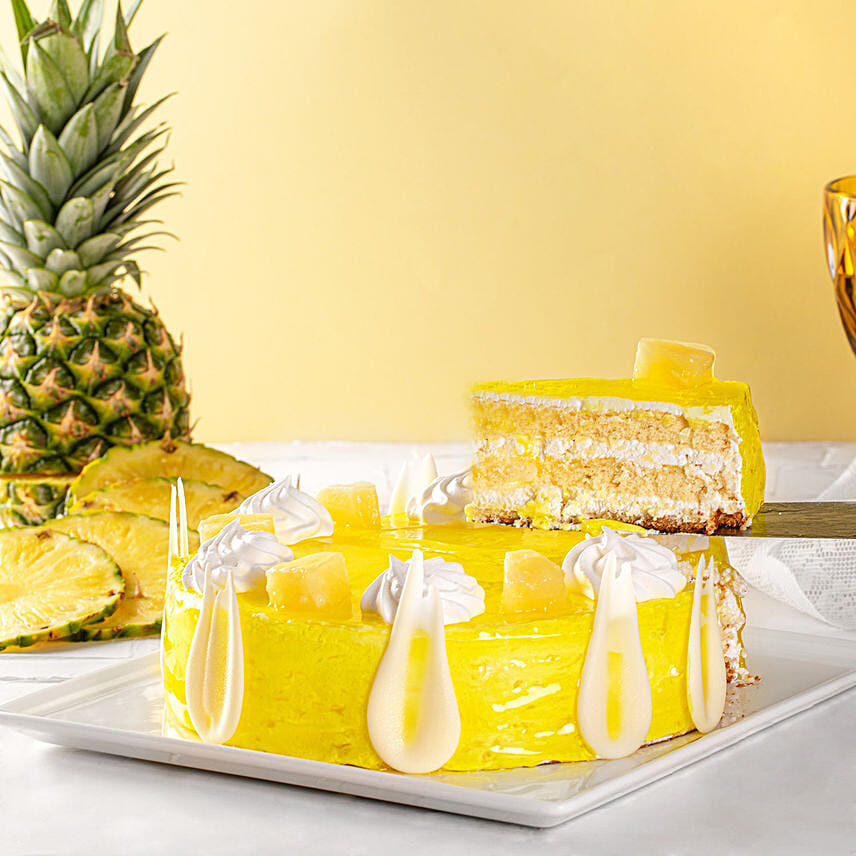 Pineapple Cake 1 Kg Eggless