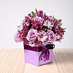 Purple Flowers Vase Arrangement OM