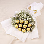 Refreshing Blooms Gypso And Ferrero Rocher Bouquet