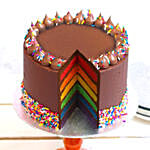 Choco Vanilla Rainbow Cake Half Kg