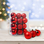 Christmas Decoration Red Baubles 24 Pcs