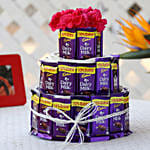 Dairy Milk And Carnations 3 Tier Arrangement