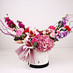 Pink Butterfly Floral Box Arrangement