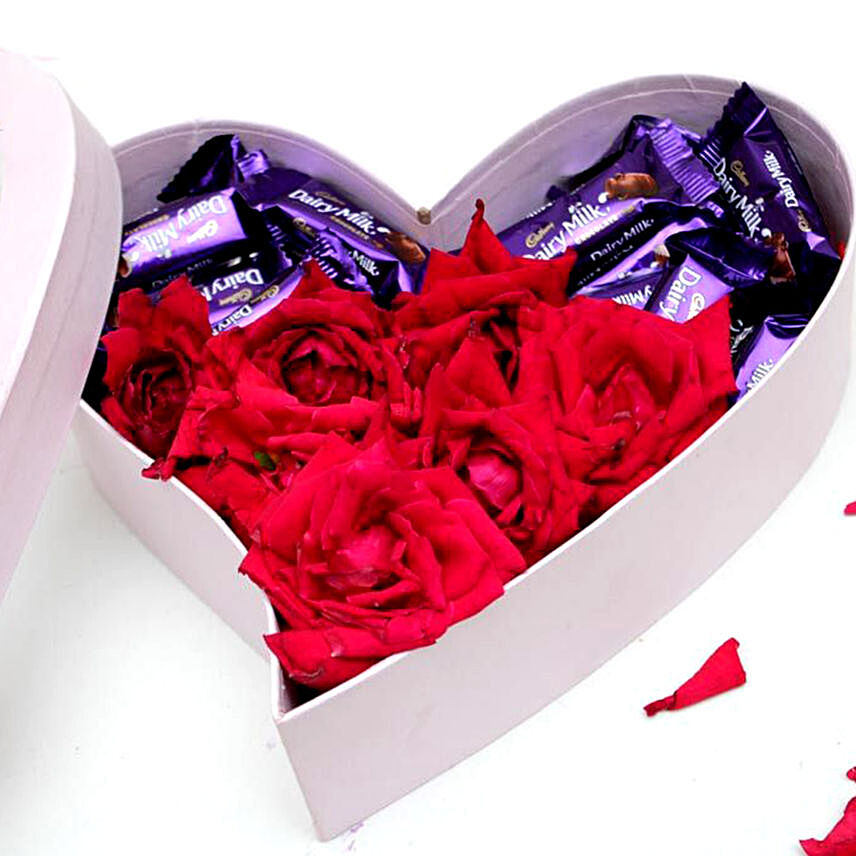 Heart Of Chocolates And Roses