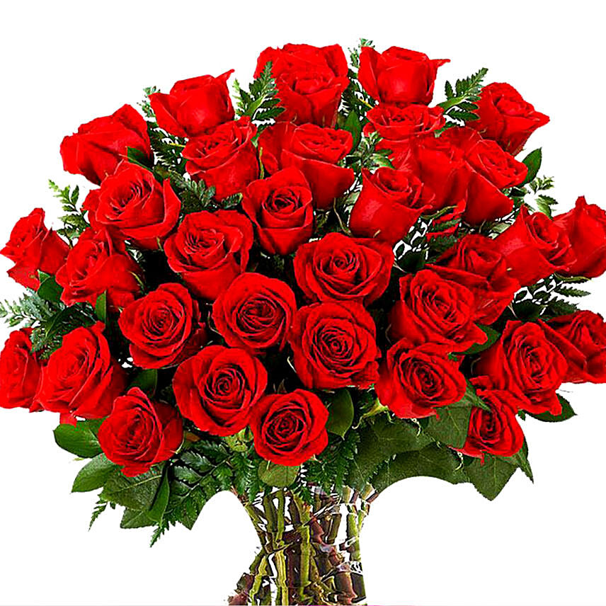 Vase Of 100 Red Roses