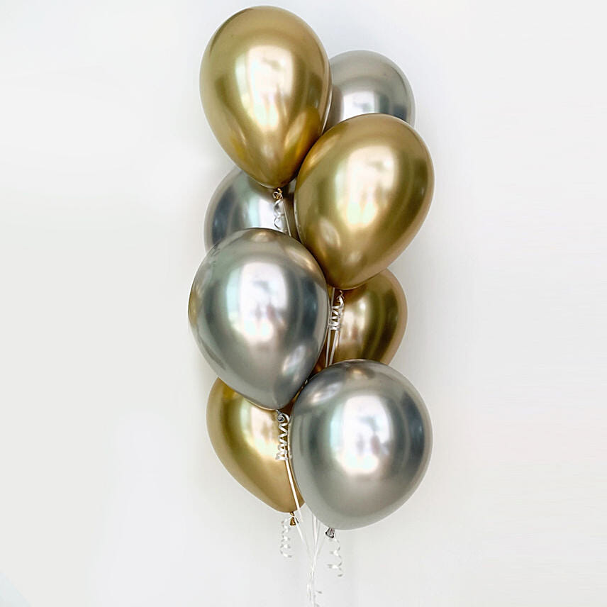 Gold And Silver Chrome Balloons