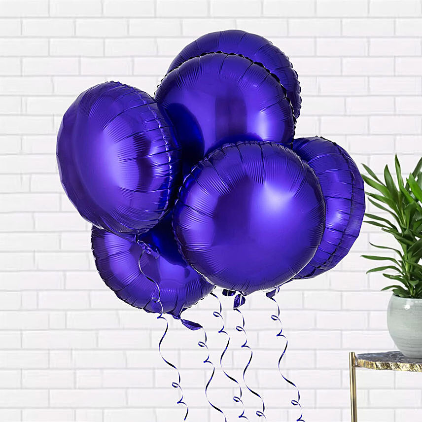 Helium Filled Blue Foil Balloons