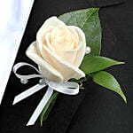 Classy Peach Rose Boutonniere