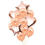 Heart N Star Shaped Rose Gold Balloons