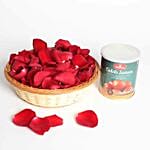 Rose Petals Basket And Sweets