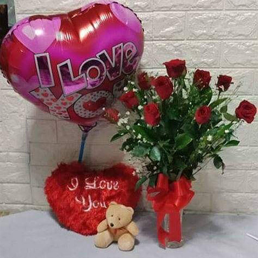 Valentines Flower Gift Combo
