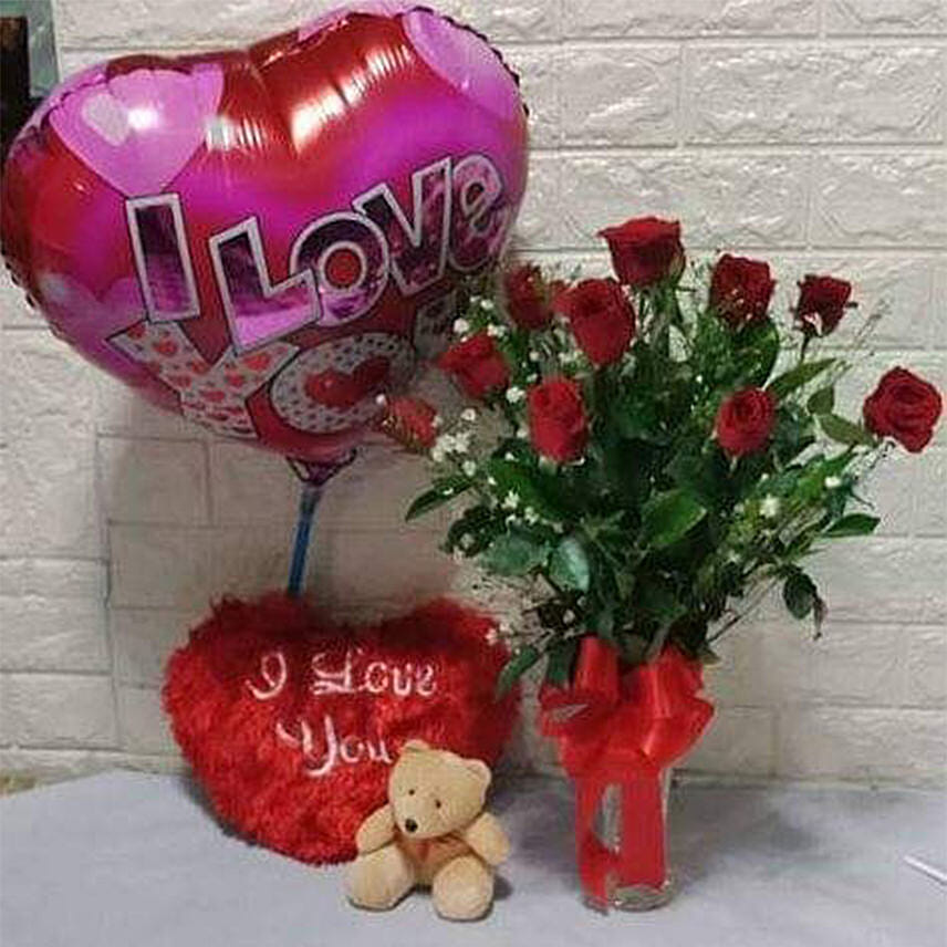 Valentines Flower Gift Combo