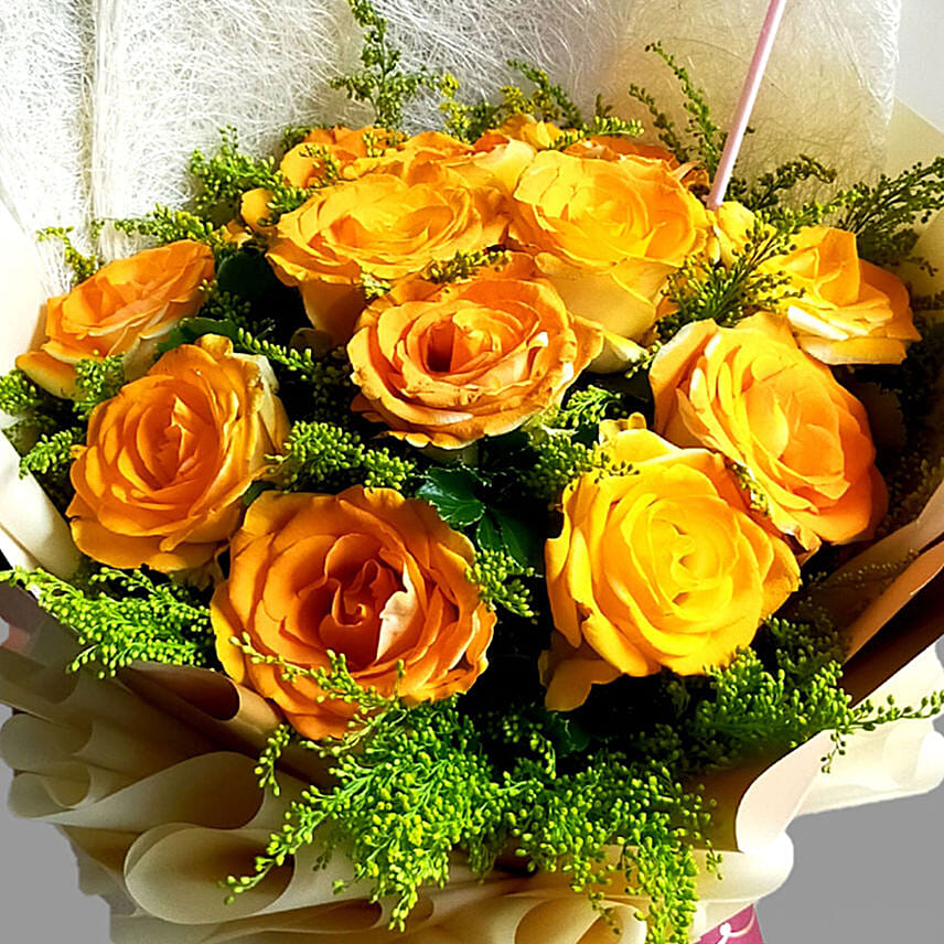 Bright Orange Roses Bouquet