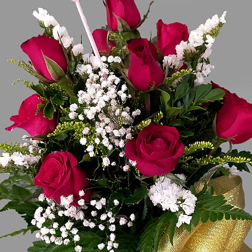 Romantic Red Roses Vase