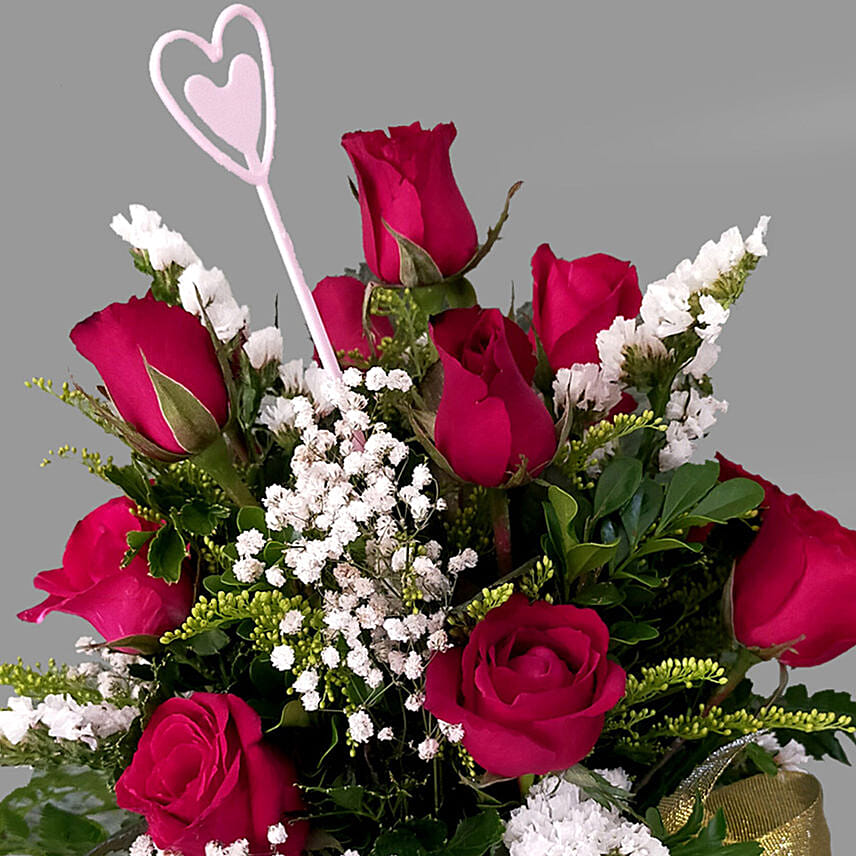 Romantic Red Roses Vase