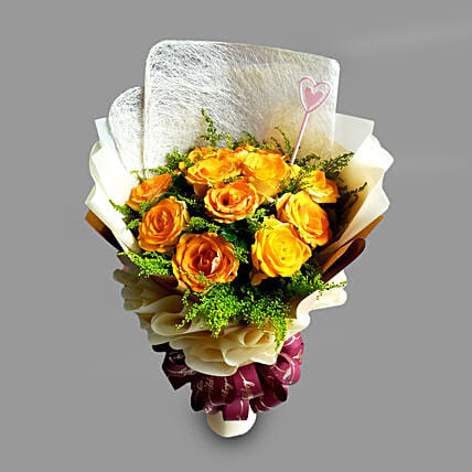 Bright Orange Roses Bouquet: Send Gifts to Philippines