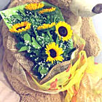 Sunflowers and Bear