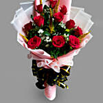 Beautifully Wrapped Red Roses Bouquet