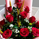 Beautifully Wrapped Red Roses Bouquet