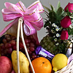 Fruits With Chocolates And Flowers