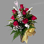 Romantic Red Roses Vase